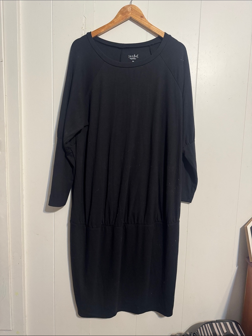 Isabel Maternity Black Long Sleeve Midi Knit Dress XXL